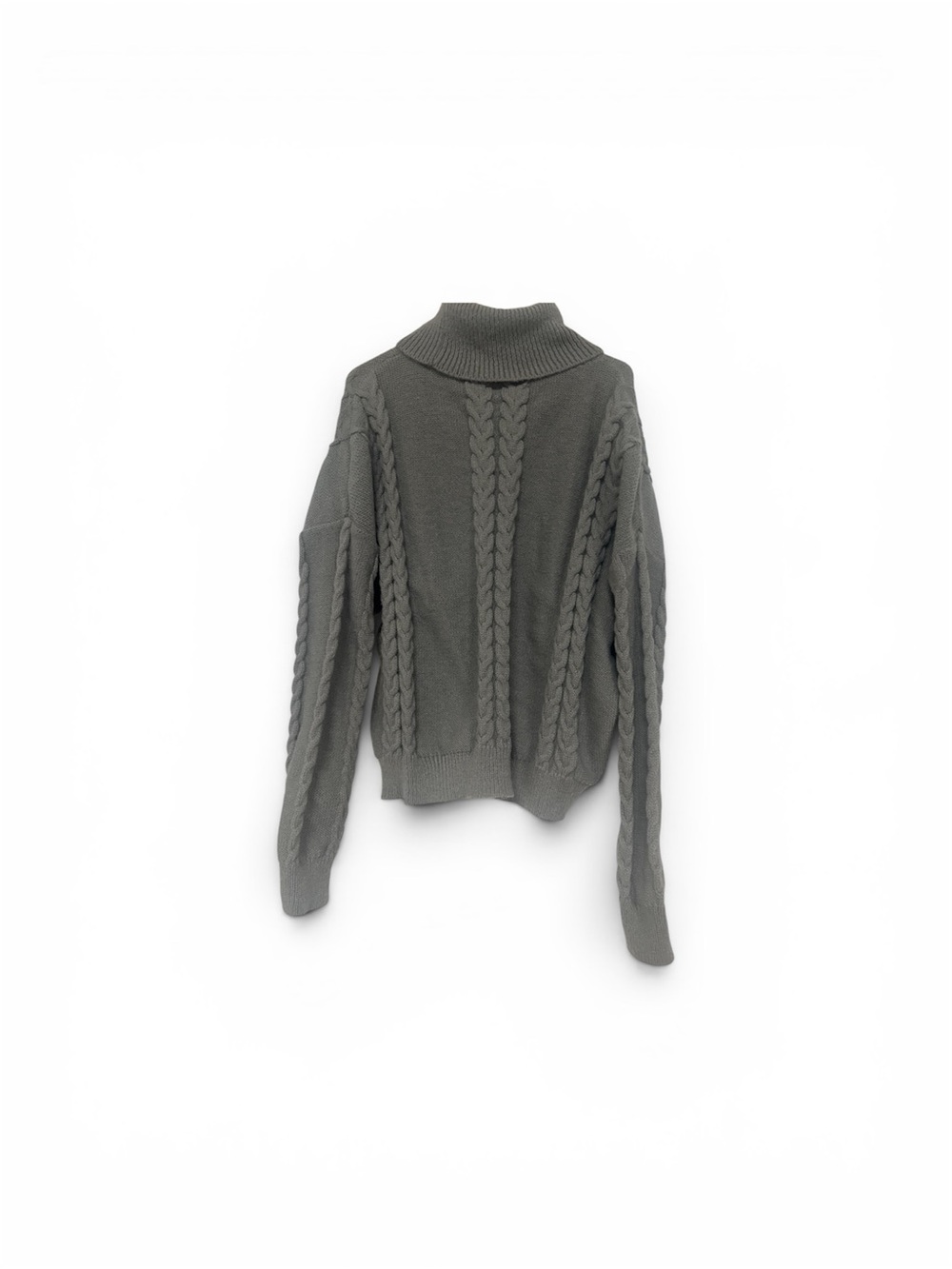 Commense Cozy Cable Knit Turtleneck Sweater - Gray#NWT
